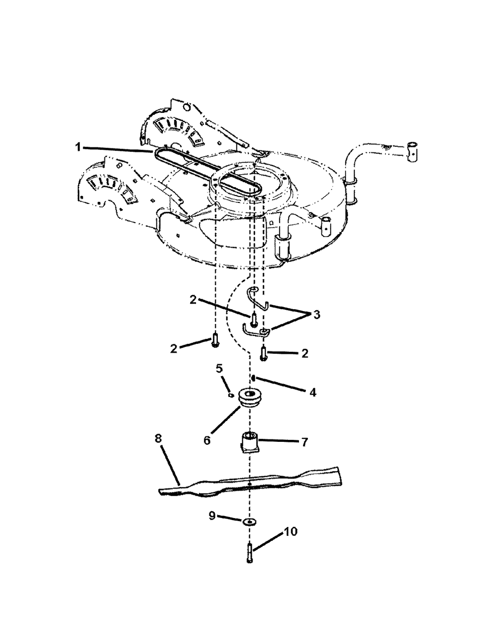 Blade And Adapter Diagram and Parts List for 7800238-JS45FC 2009 Briggs and Stratton Lawn Mower